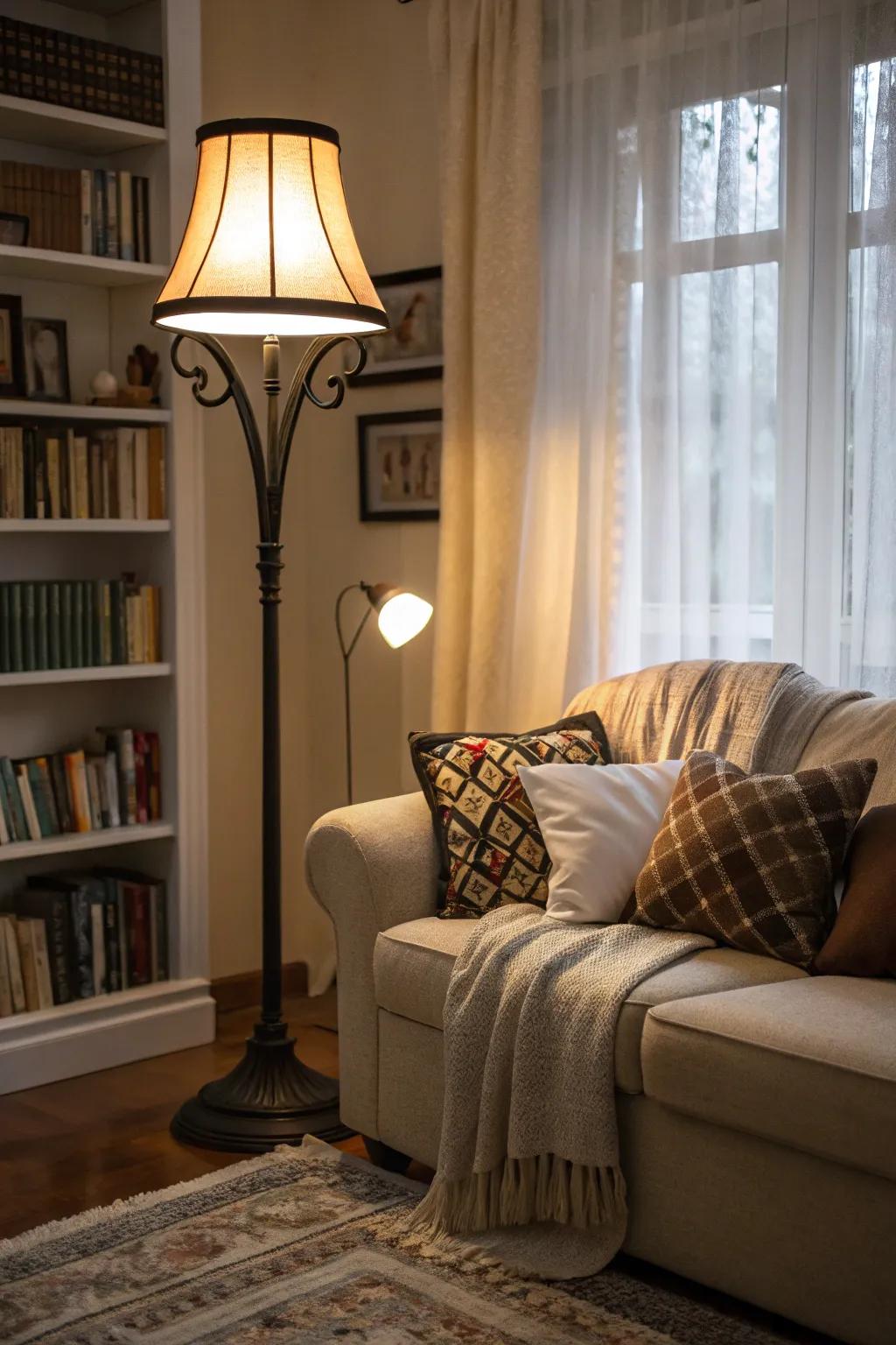 Sophisticated lighting can transform your living room into a warm and inviting retreat.