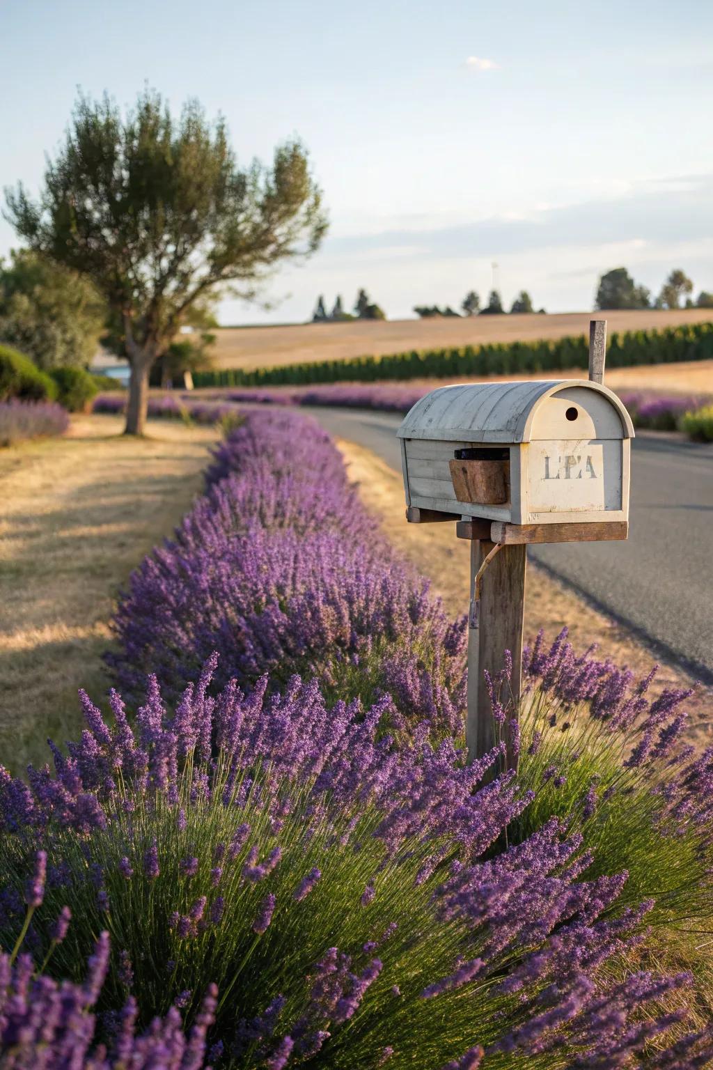 Lavender offers lasting beauty and a comforting scent to your mailbox garden.
