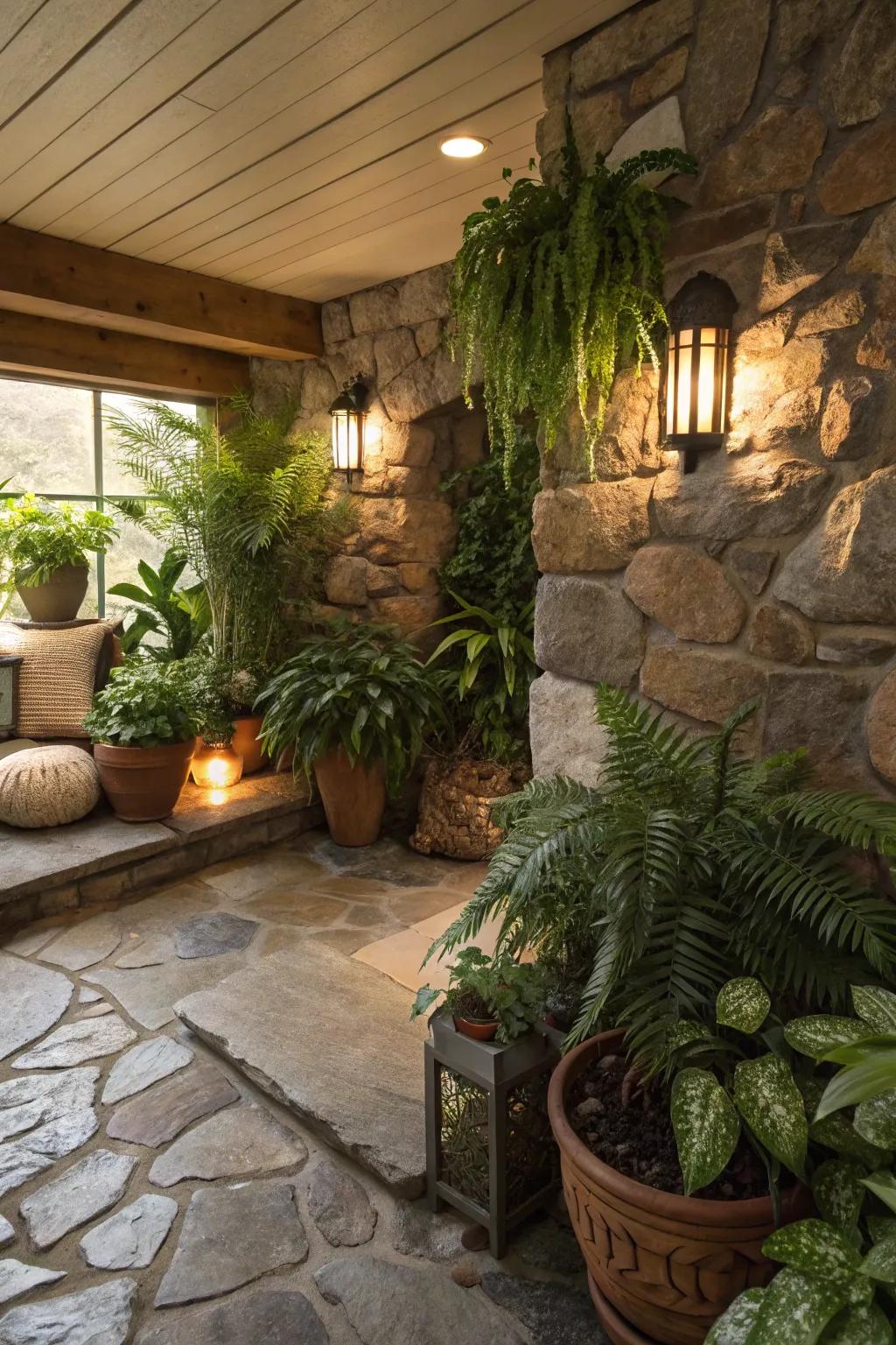 Natural components like botanicals infuse vitality into the den.