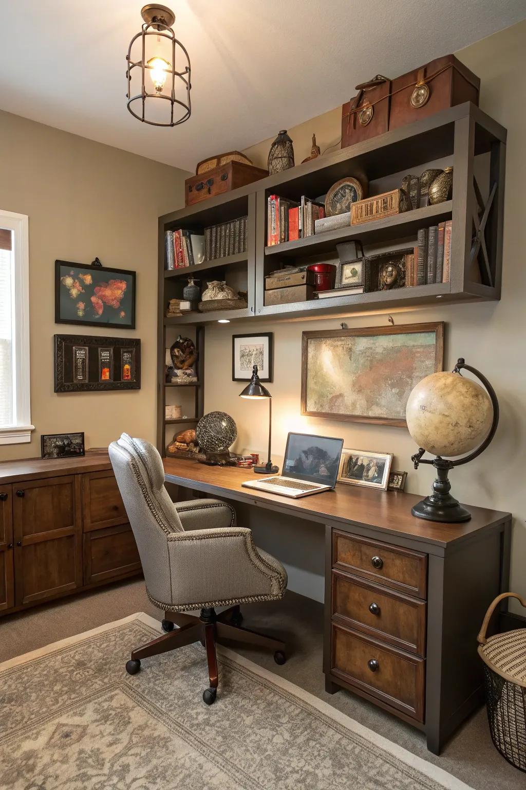Personal style radiates through this uniquely designed office space.