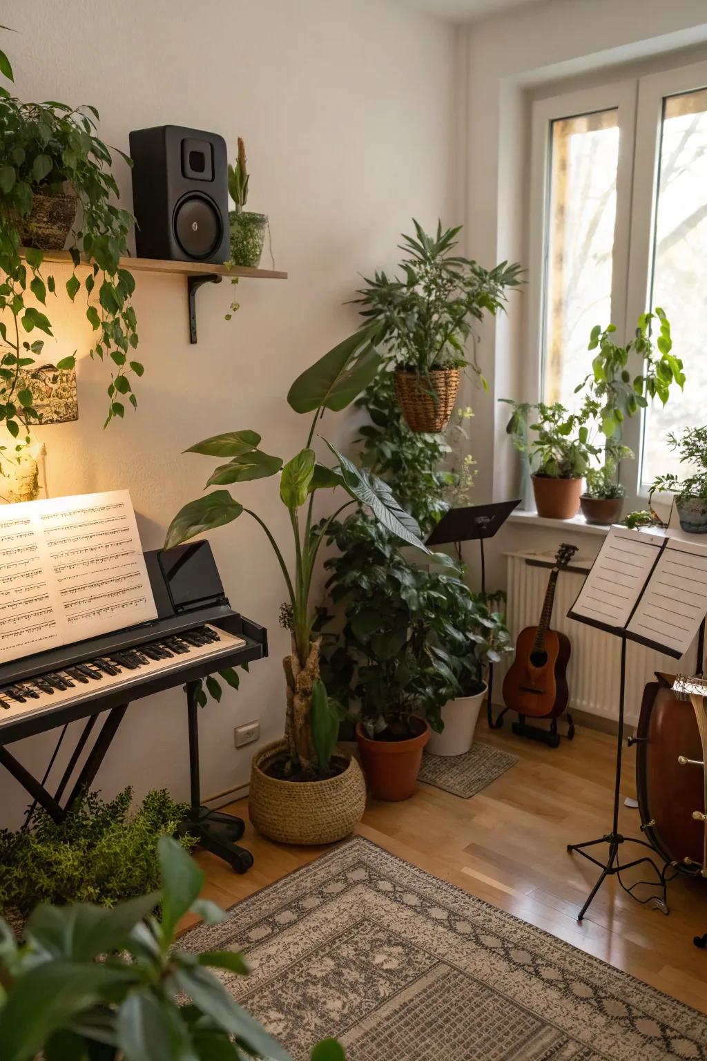 Enhance your area with plants that bring nature and subtle improvements to acoustics.