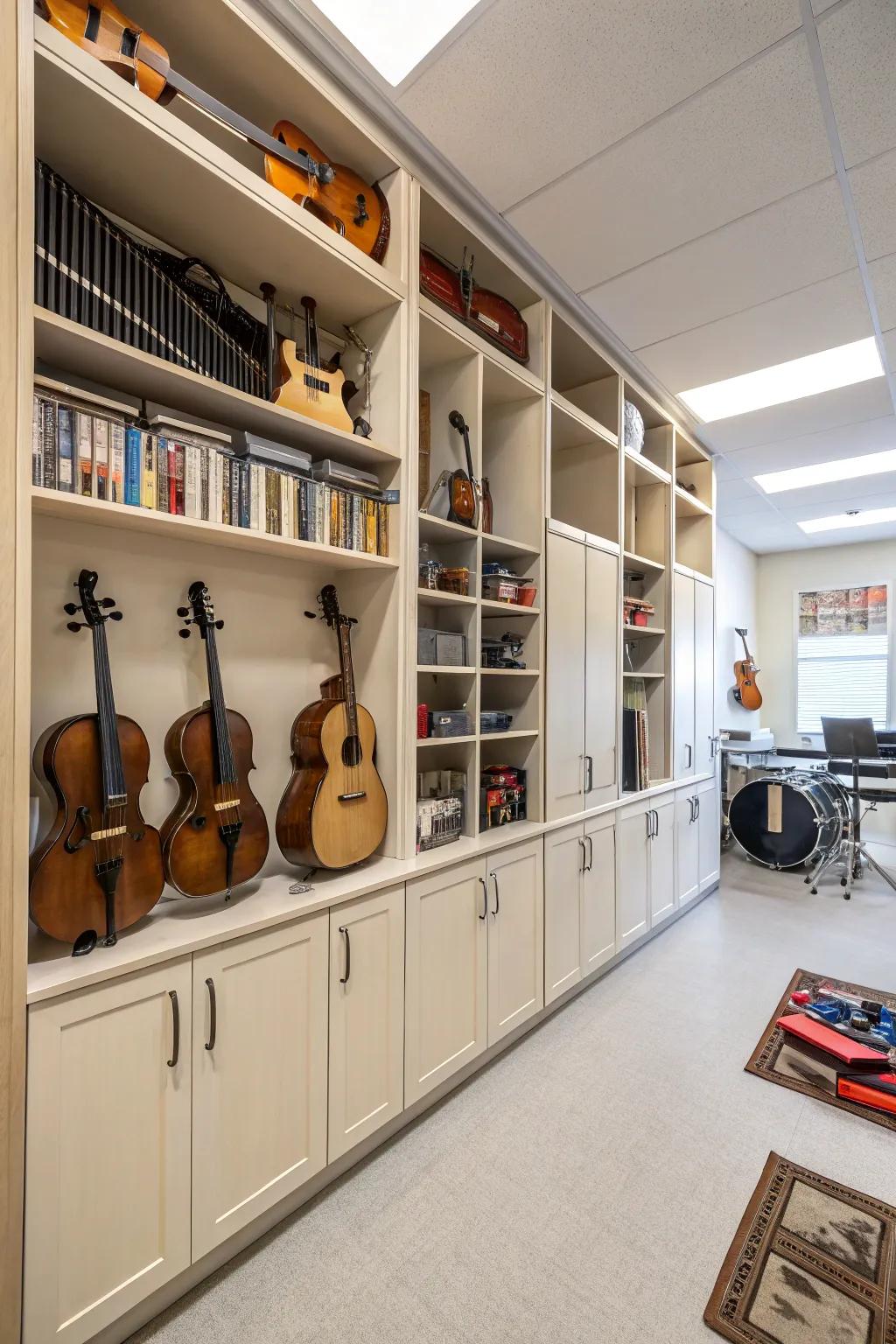 Custom storage helps with keeping your room functional.