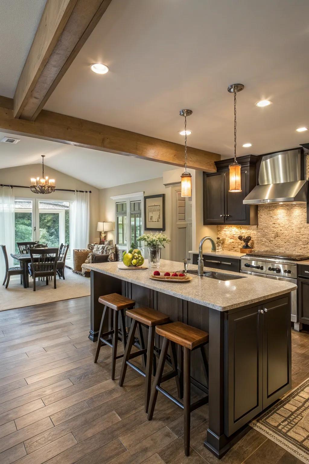 A combined space that enhances functionality and social interaction.