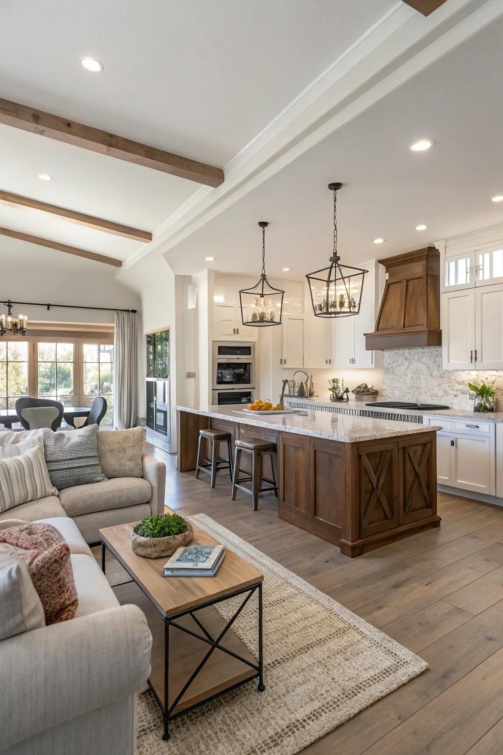 Cohesive design ensures seamless transition between spaces.