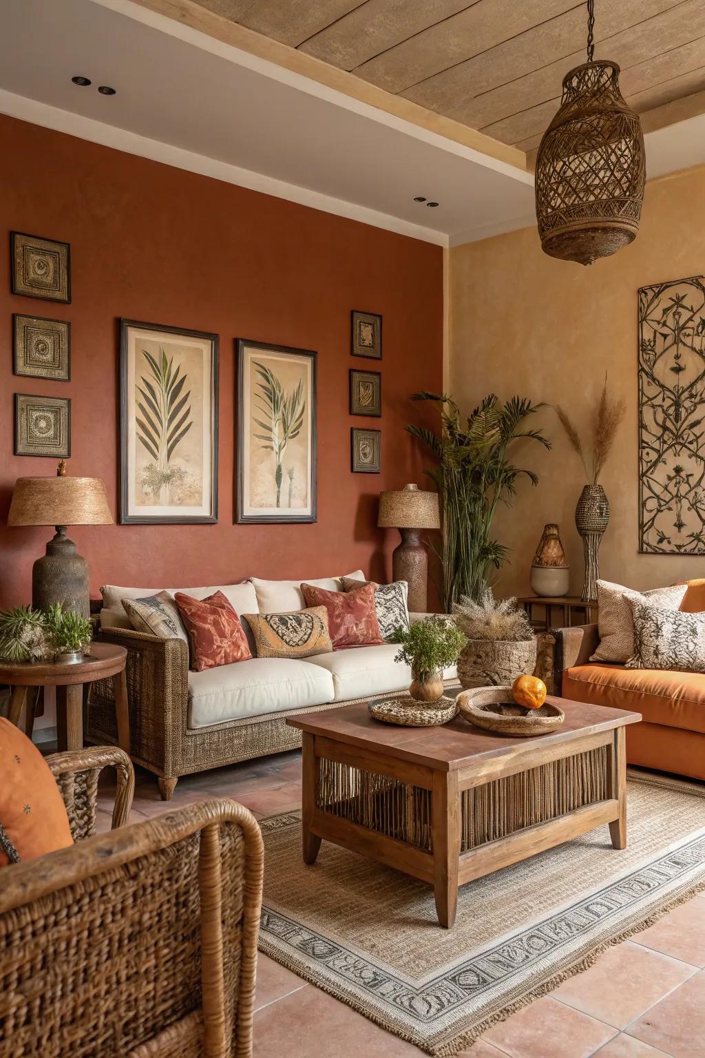 Earth tones that evoke warmth and natural beauty.