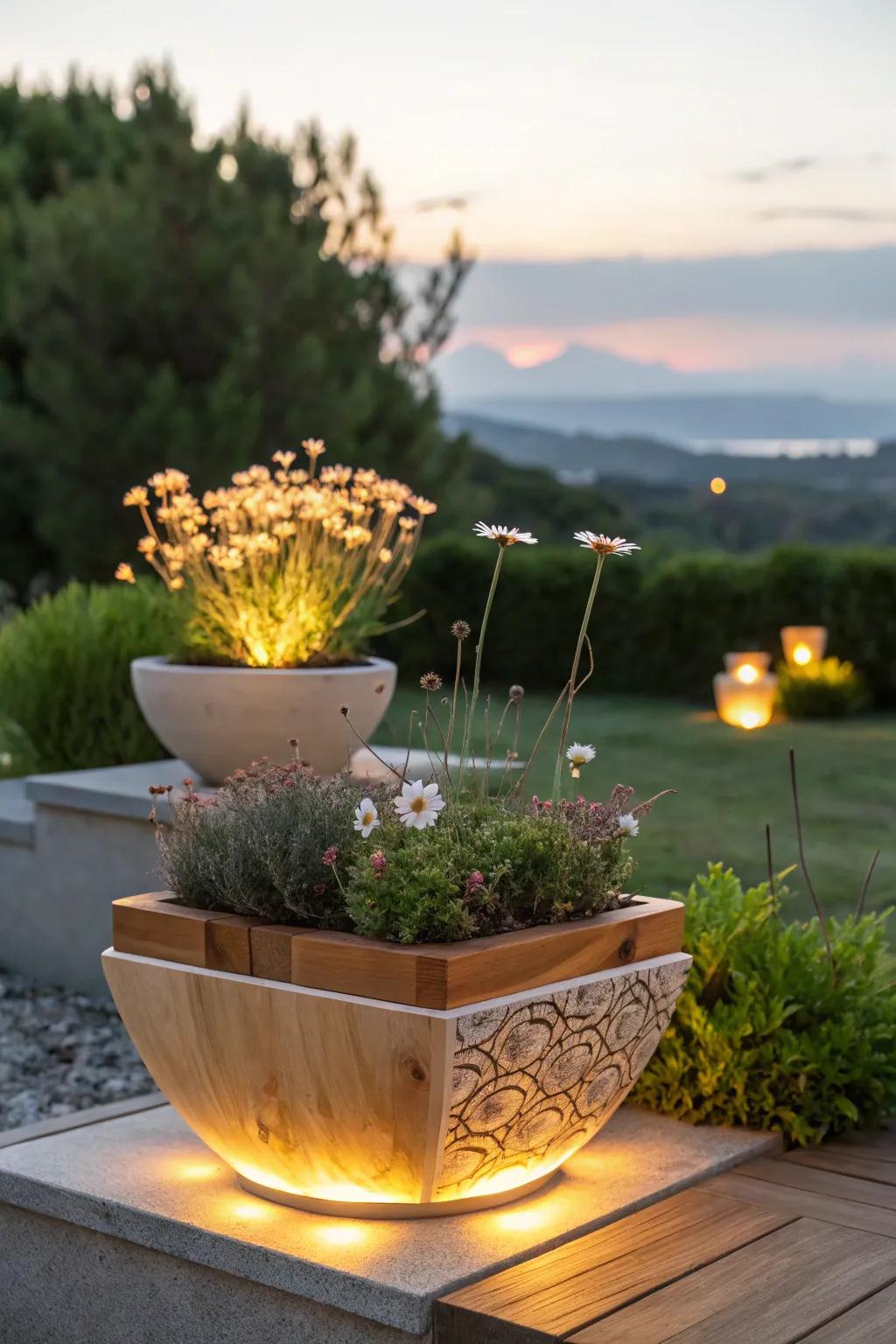 Transform your garden with the enchanting glow of solar light planters, where simplicity meets natural beauty.