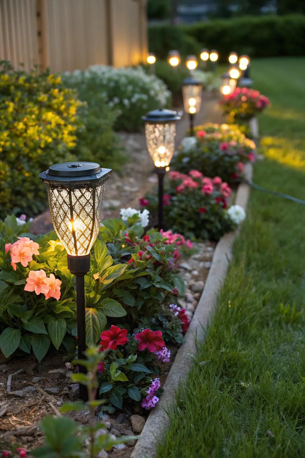 Festive stakes bring sparkle to any garden.