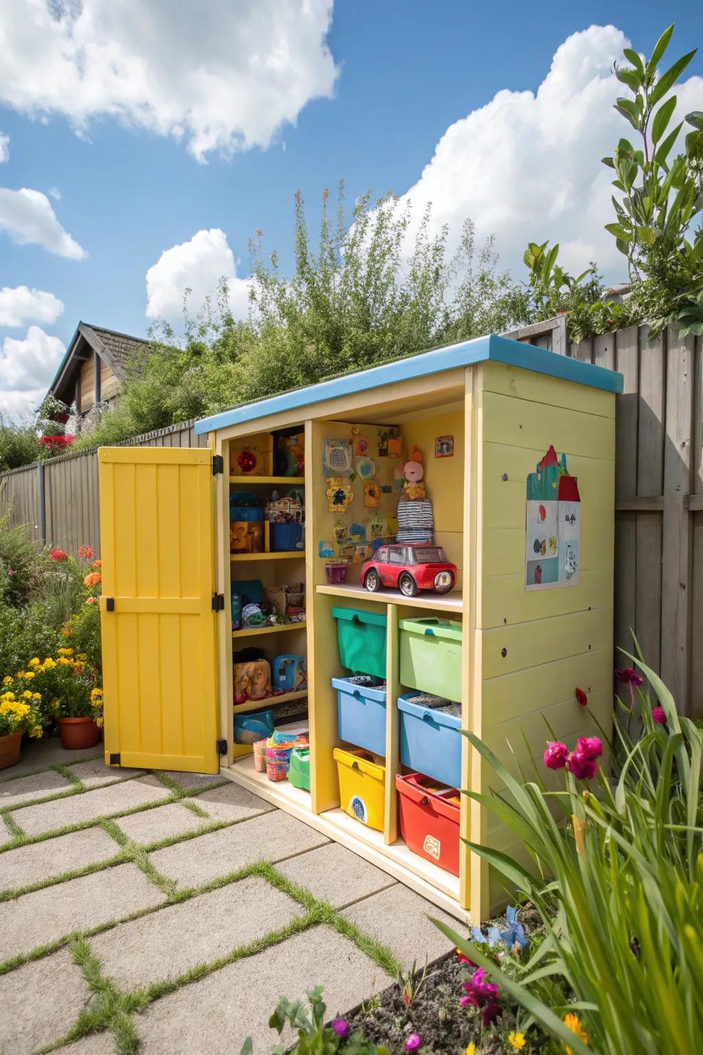 Encourage clean-up with storage solutions at kid-friendly heights.