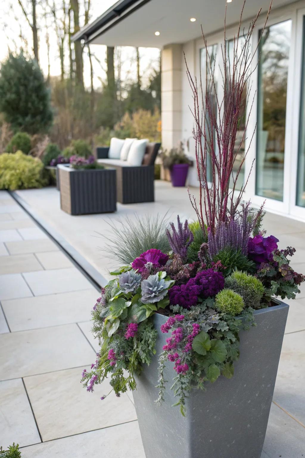 Violet colors add a delightful and unexpected twist.