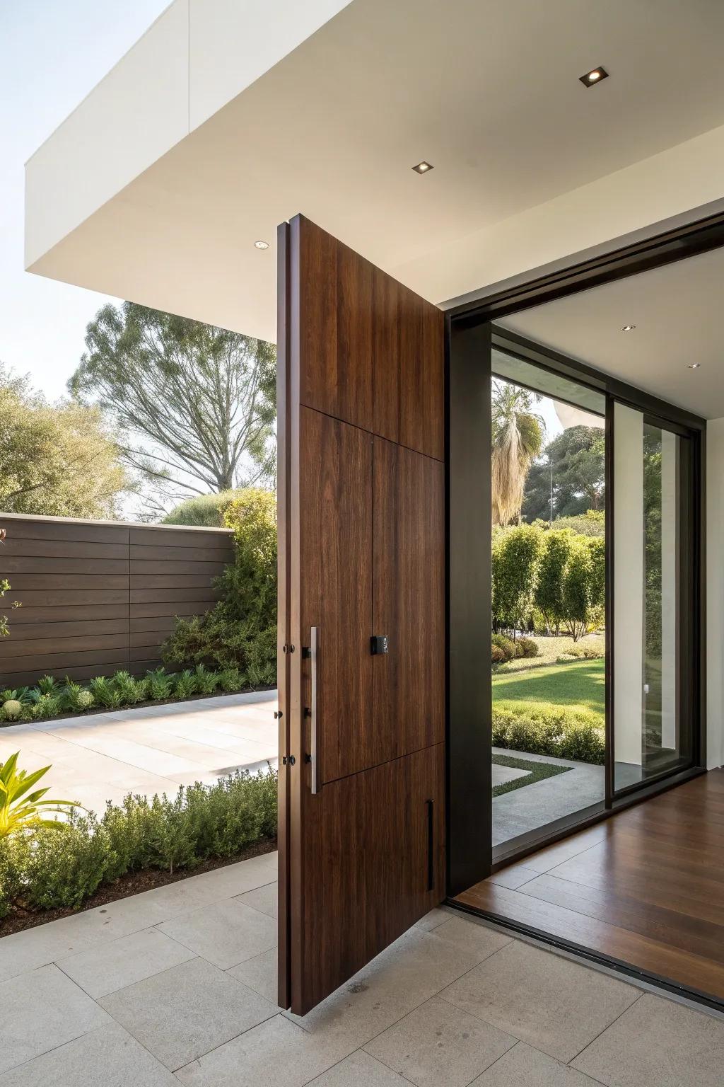 Elevate your entryway with a stunning pivot door that combines elegance and functionality.