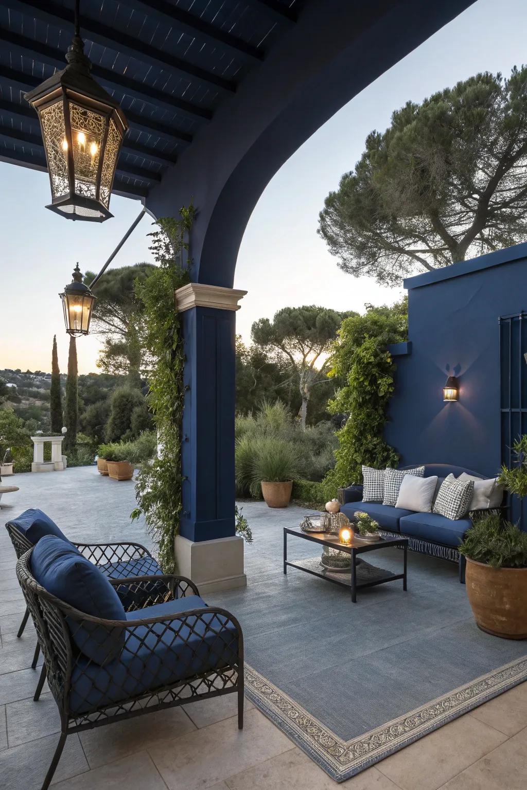 Deep tones add sophistication and warmth to your patio.