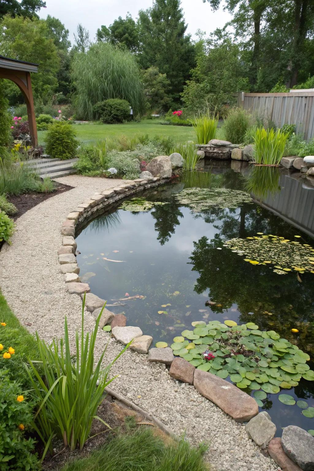 A tranquil water feature with natural elegance.