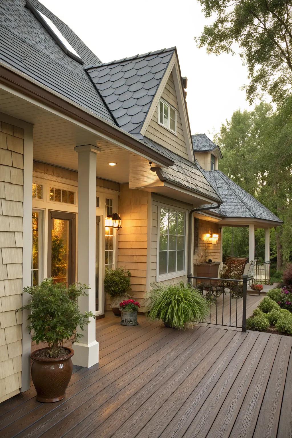 Textured interest with varied roofing.