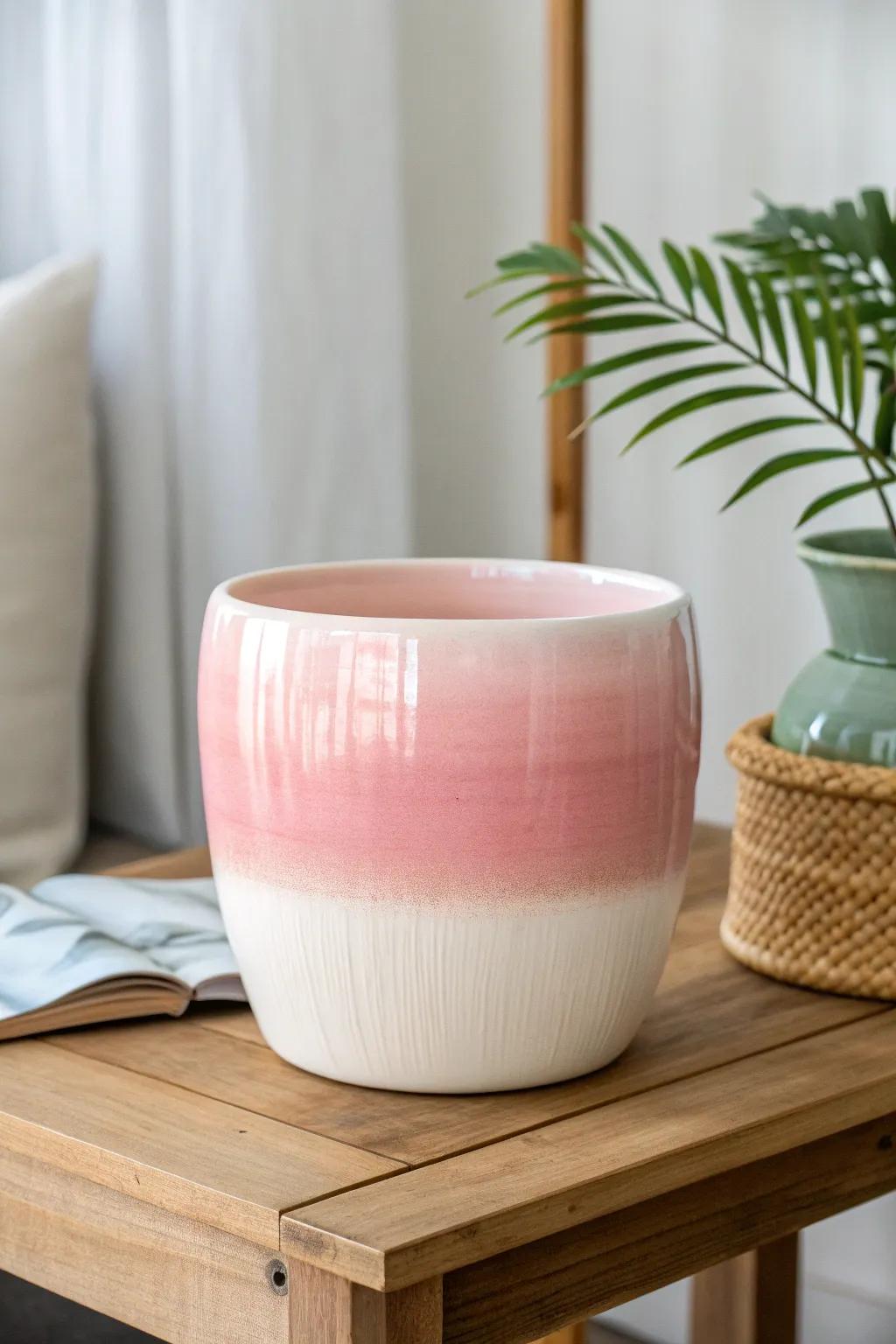 Add a touch of elegance with a mesmerizing ombre pot design. Perfect for those who adore minimalist beauty with a boho flair.
