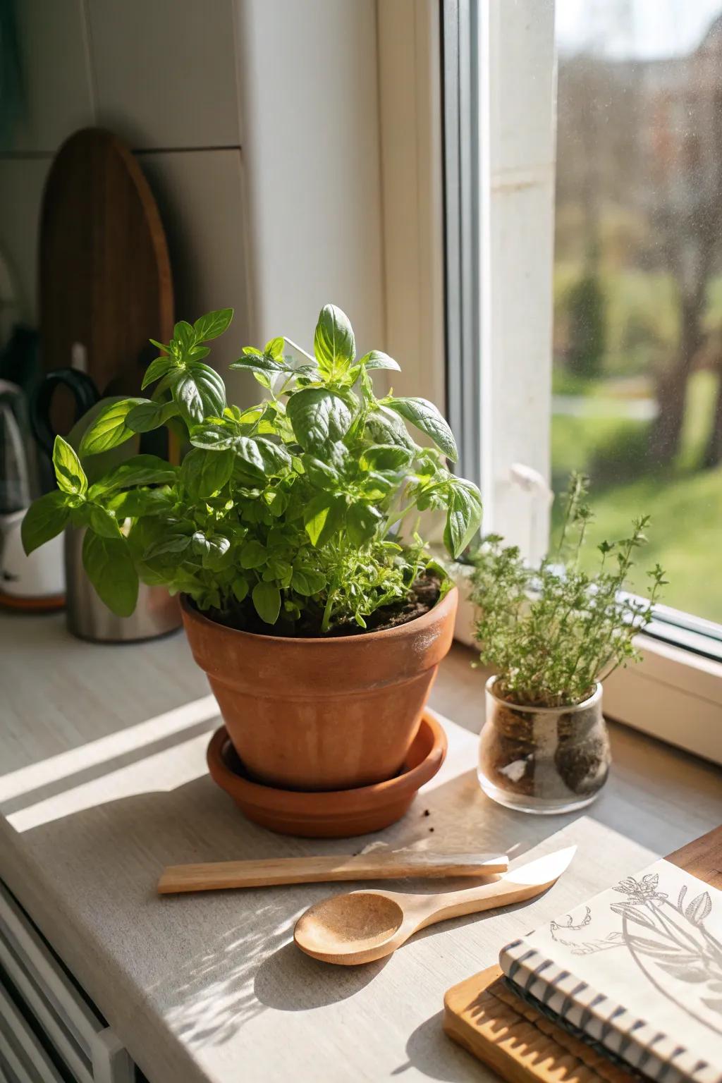 An efficient and fragrant herb planter designed for the culinary heart of the home.