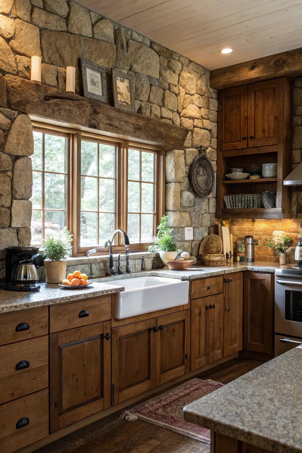A rustic backsplash adds character and depth to your kitchen.