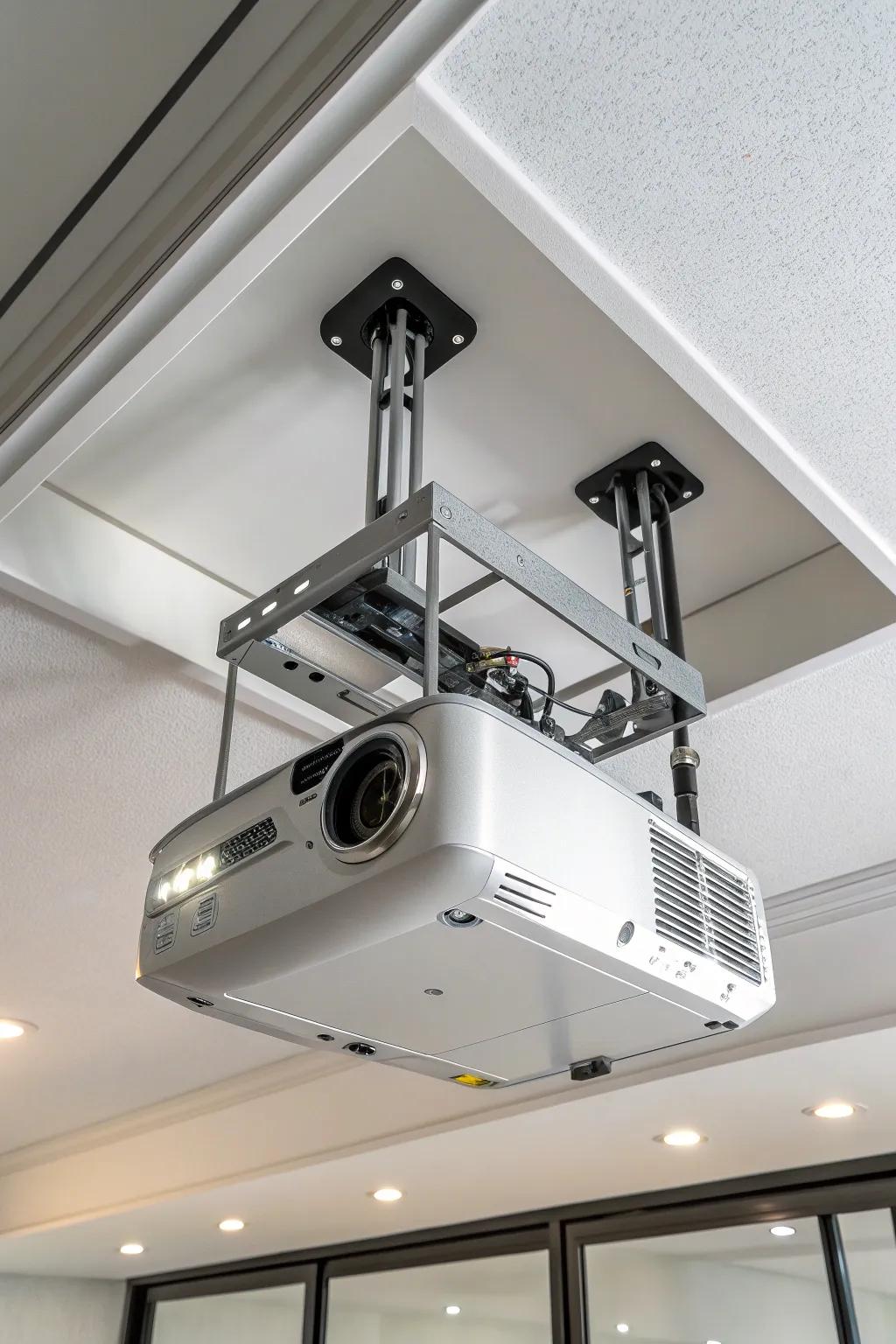 Elevate your home cinema experience with a motorized projector lift—where luxury meets technology.