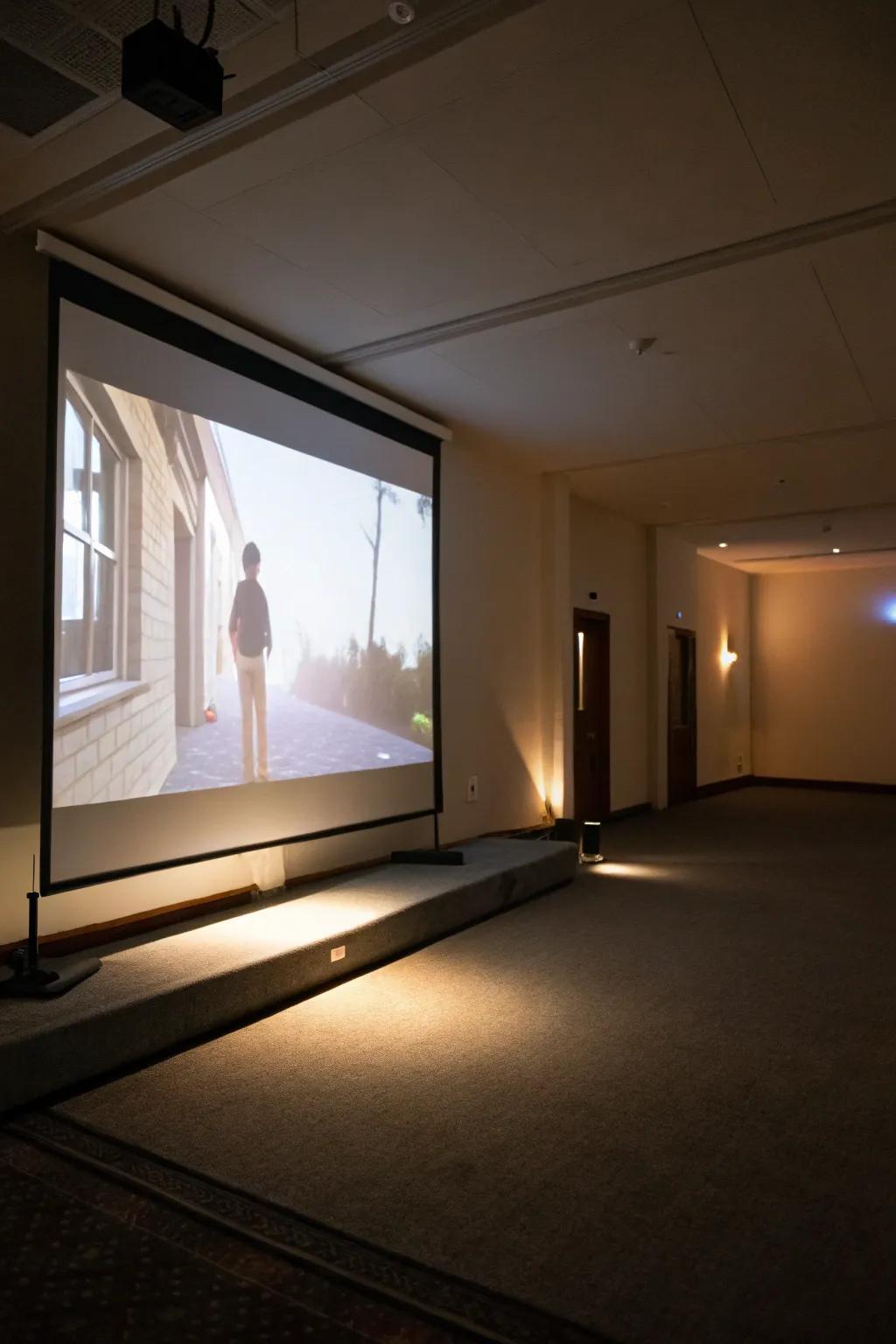 Edge lighting adds comfort and visual appeal to the viewing experience.