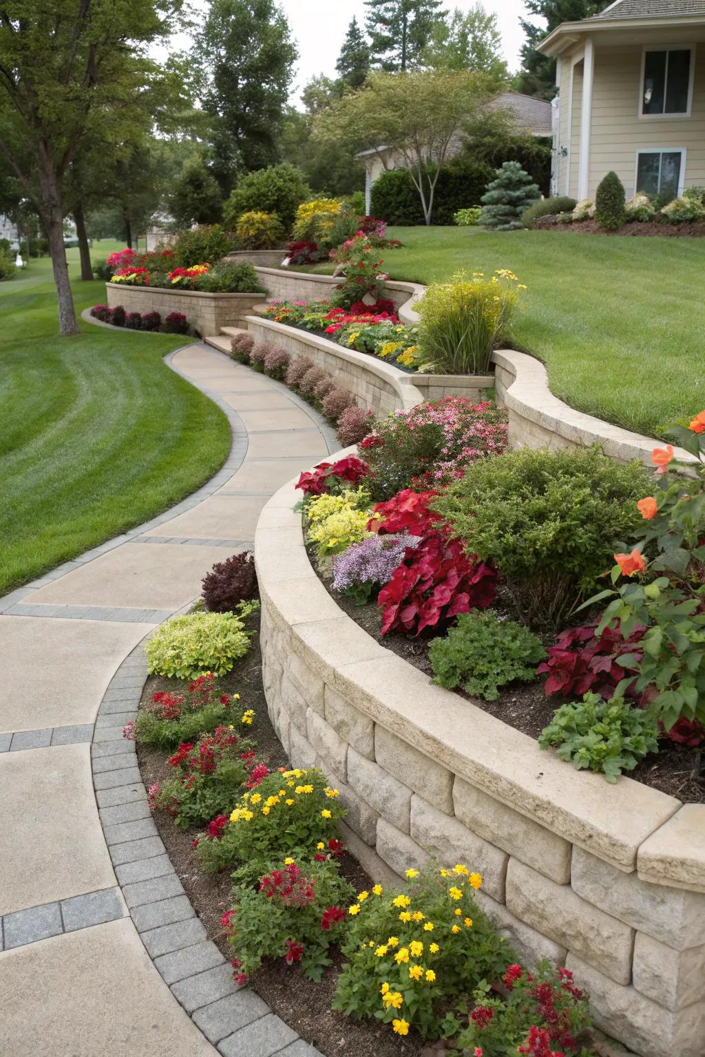 Arcing beds inject spirited movement and soften contours.