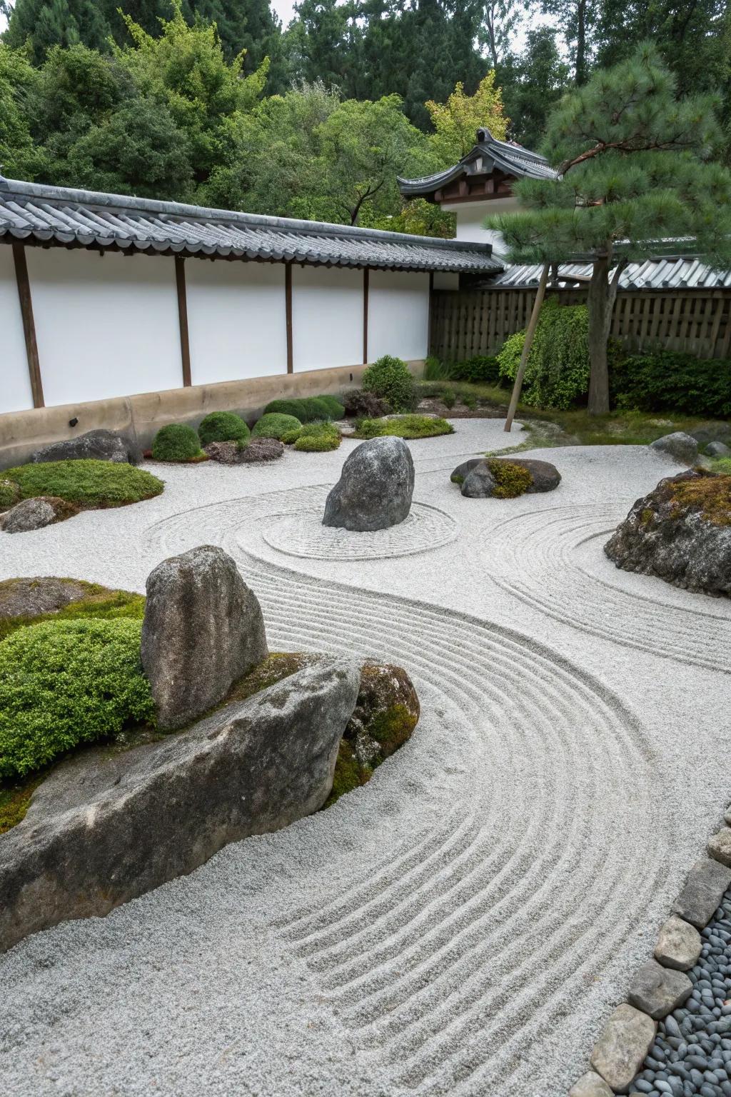 Find tranquility in a Zen rock garden.