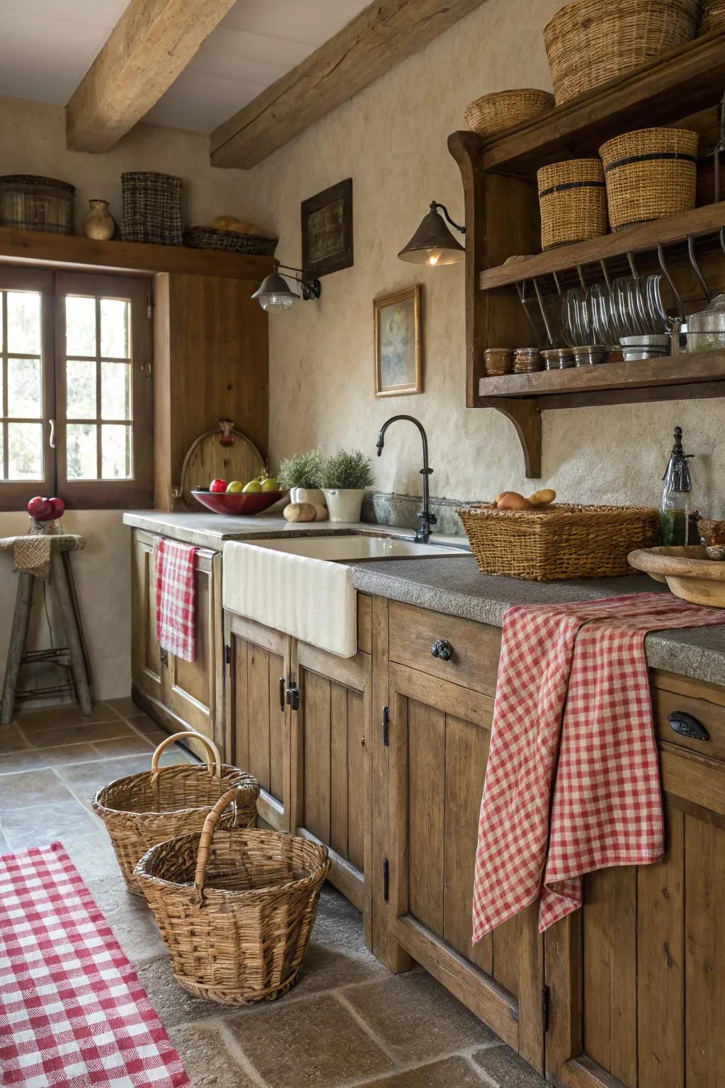 A mix of textures incorporates depth to this kitchen's design.