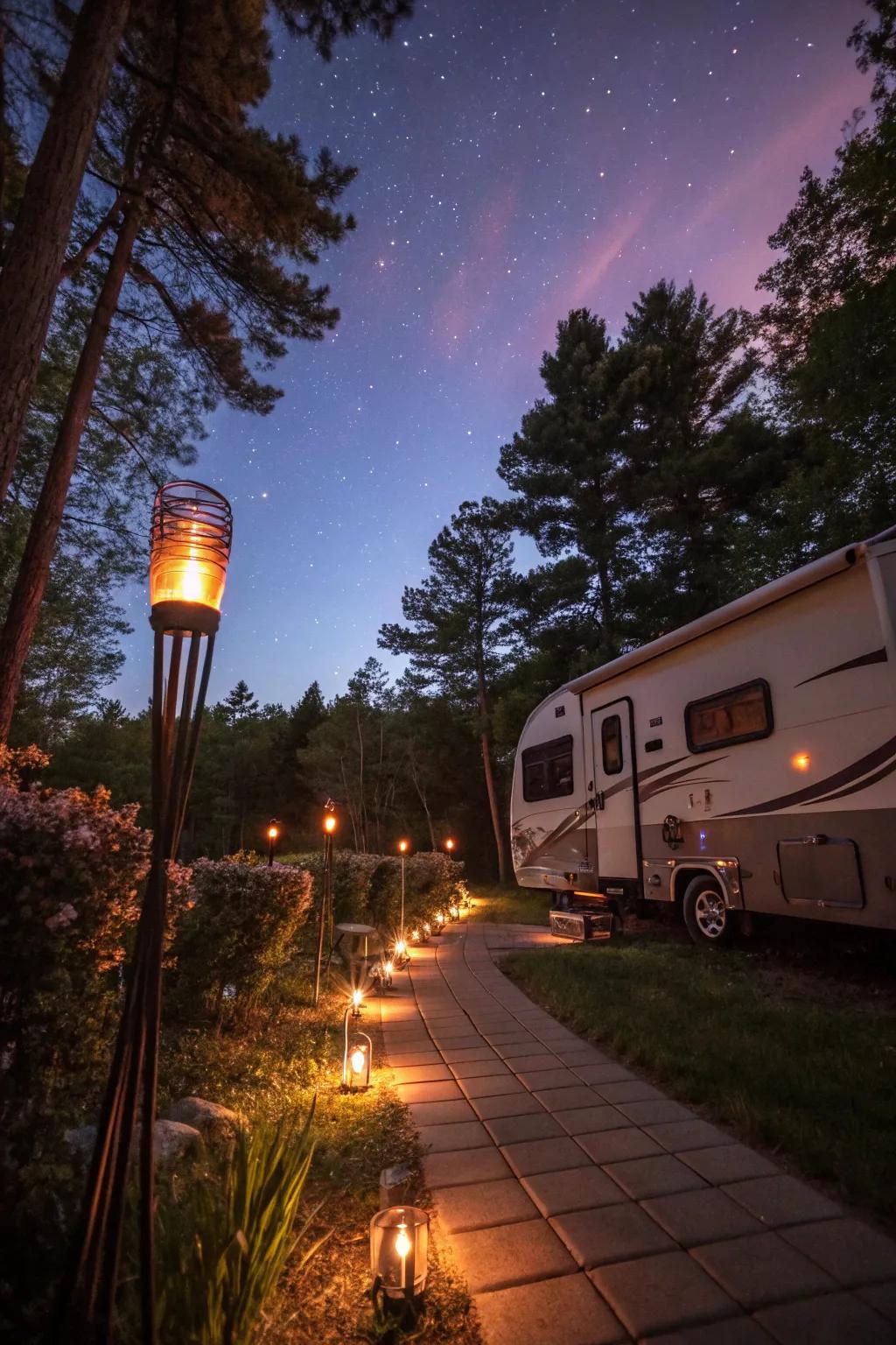 Tiki torches blend aesthetics and functionality.