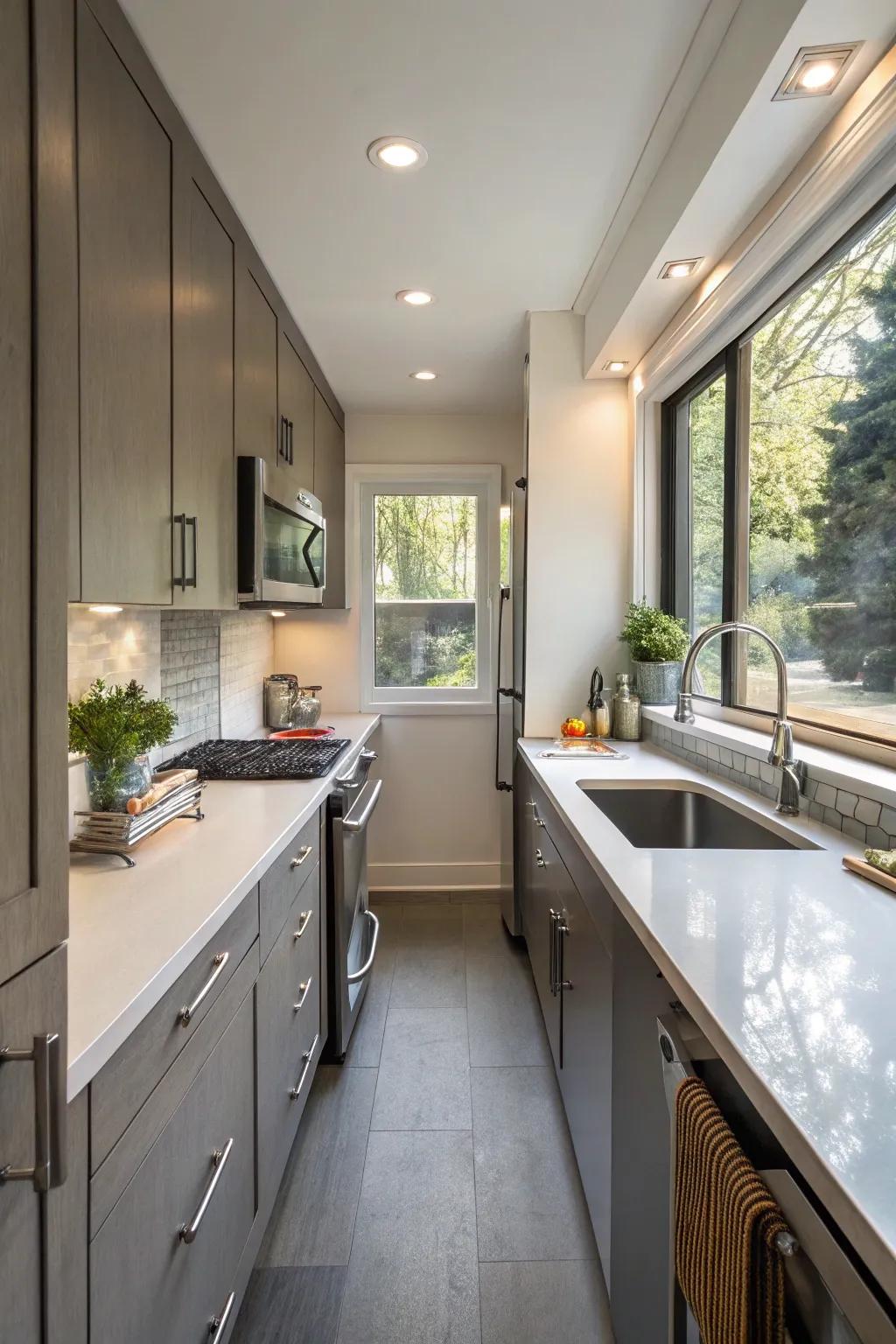 Retractable countertops offer versatile workspace solutions.