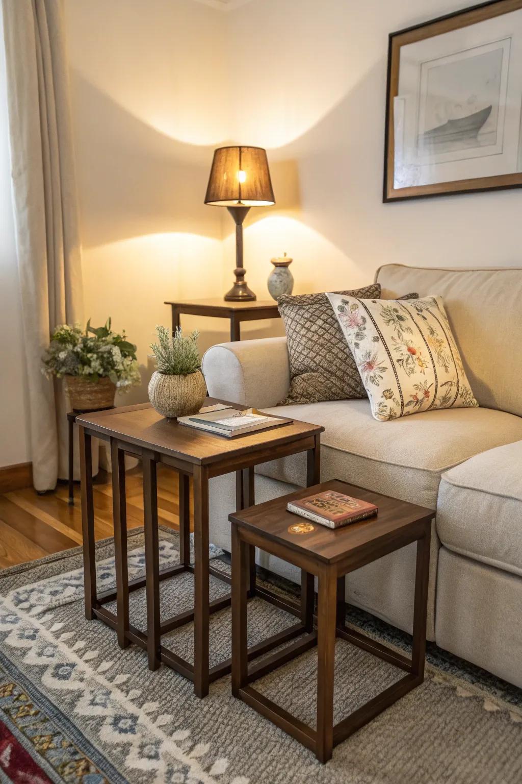 Nesting tables deliver flexible surface solutions.