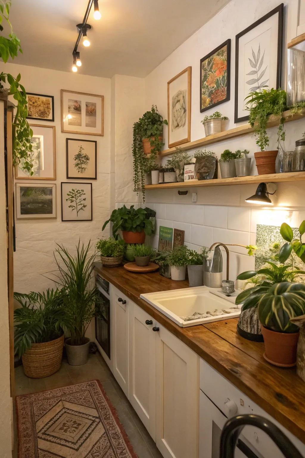 Decorative touches add personality and warmth to a kitchen.