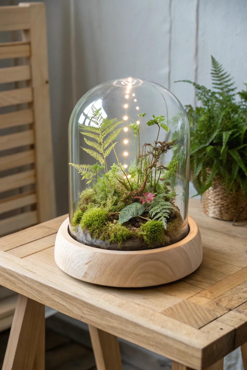 Illuminate your space with a touch of nature—our elegant terrarium lamp combines simplicity and beauty.