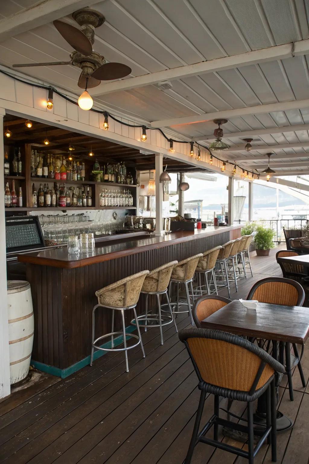 Capture nostalgia with a vintage vibe bar.