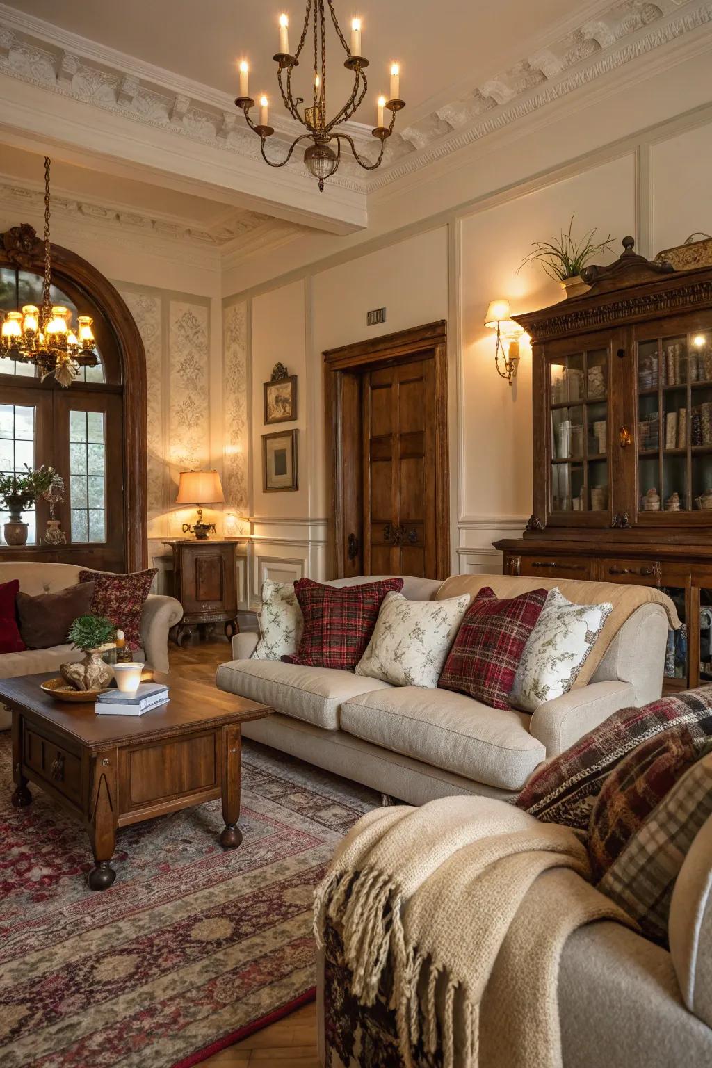 Plush accents add both comfort and style to the seating area.