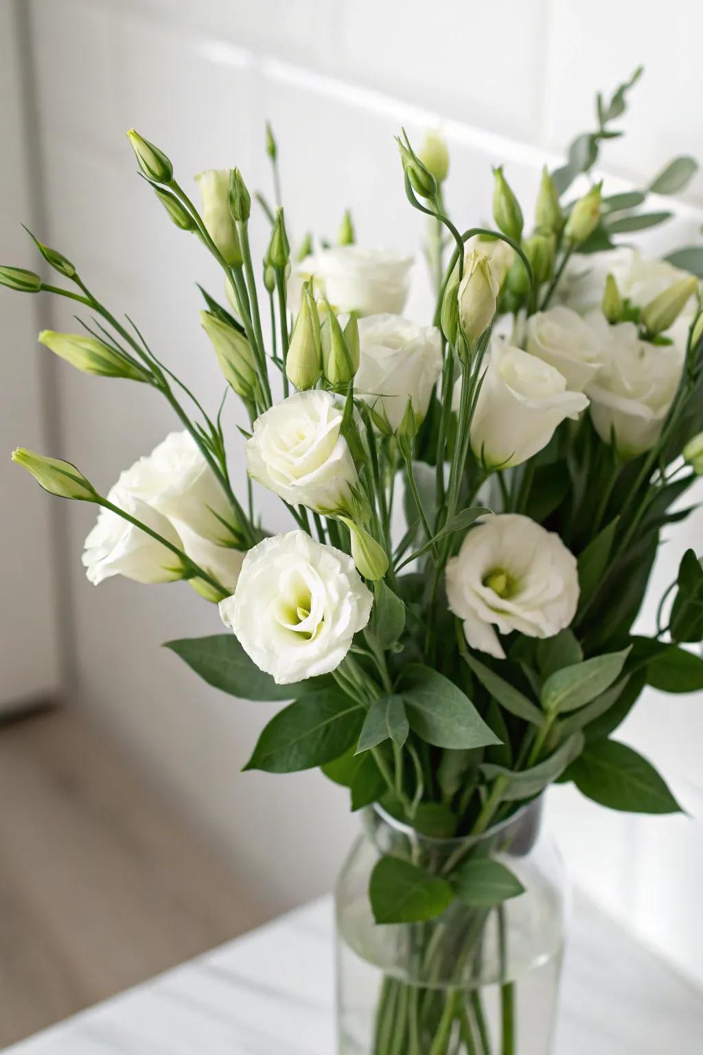 Lisianthus provides a chic and minimalist elegance.