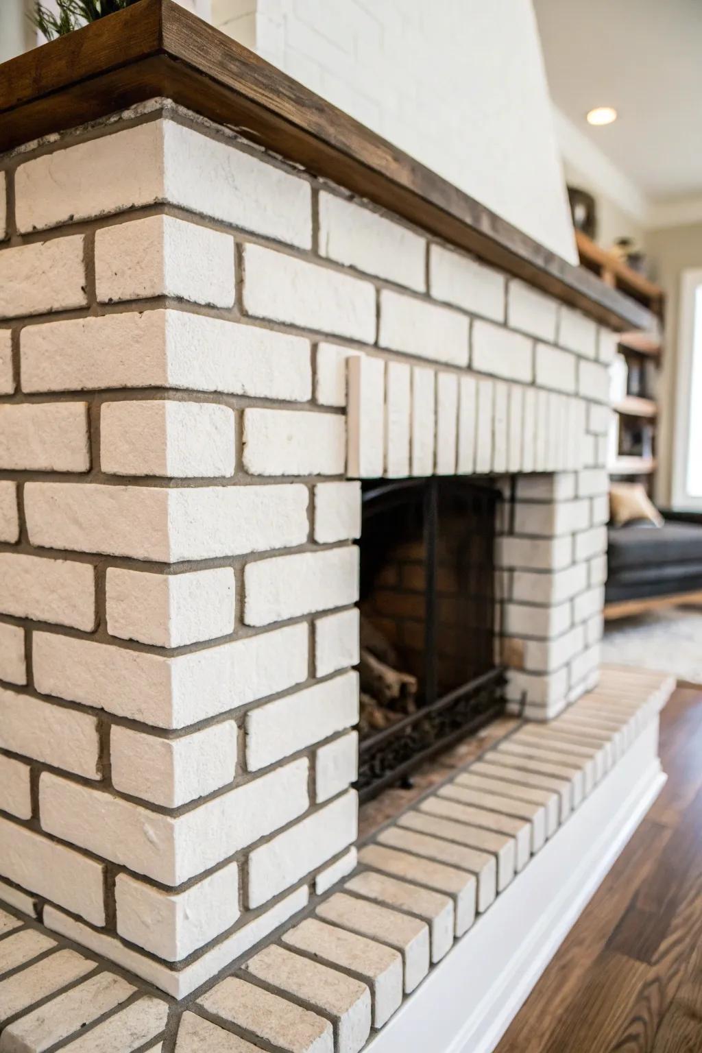 Contrasting grout highlights the brickwork beautifully.