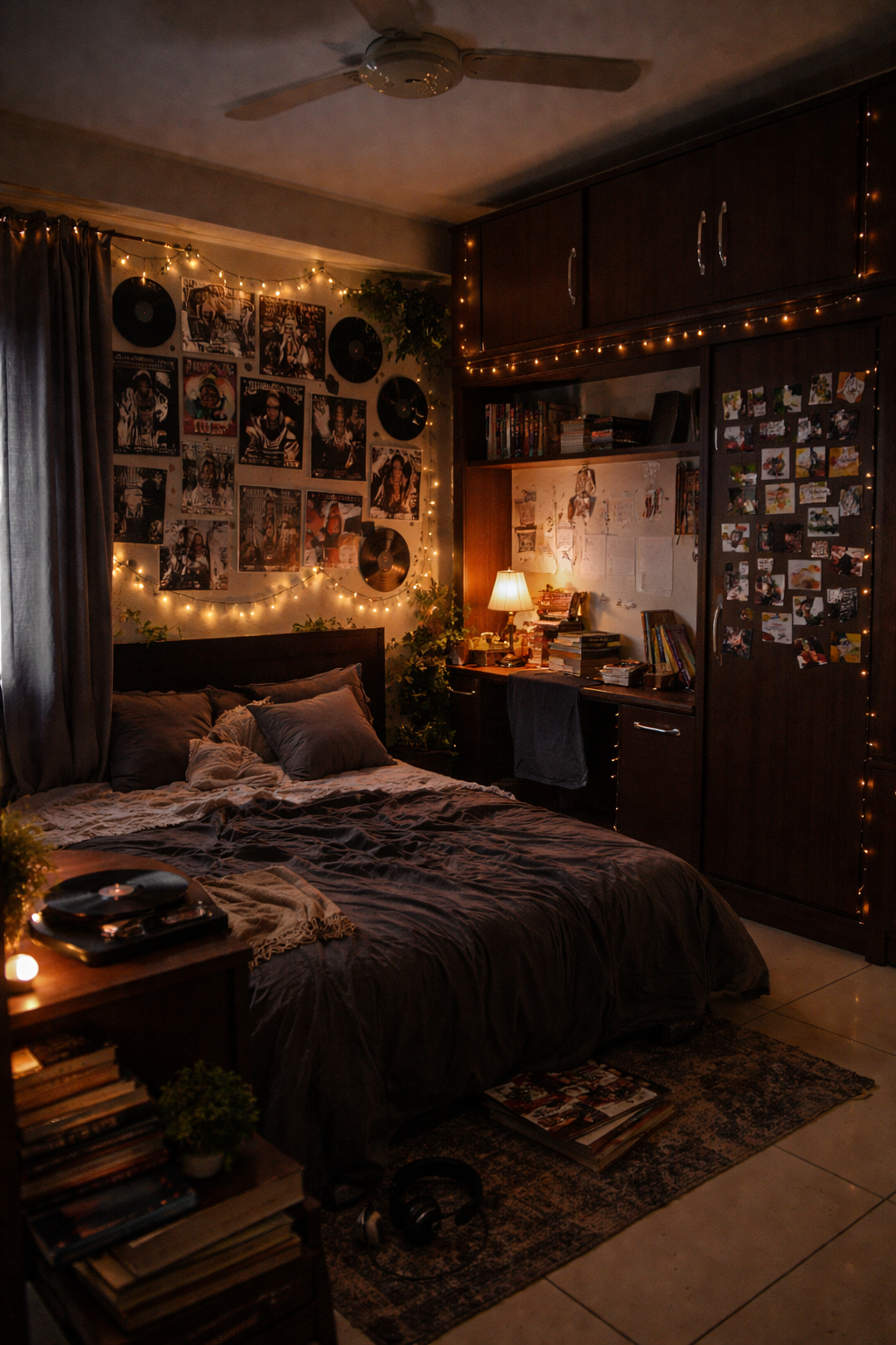 retro indie themed bedroom