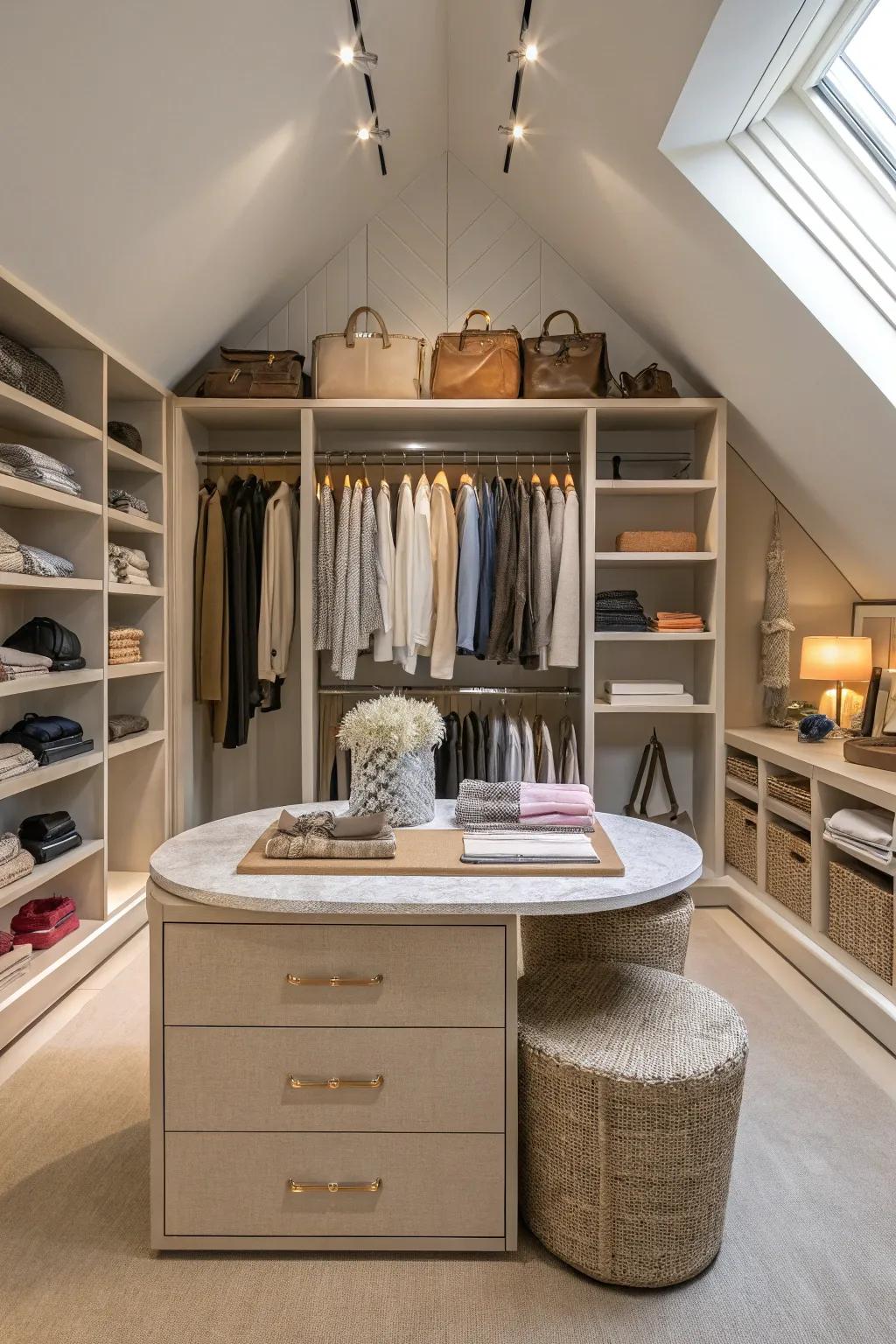 A display table keeps favorite items within reach and adds style.