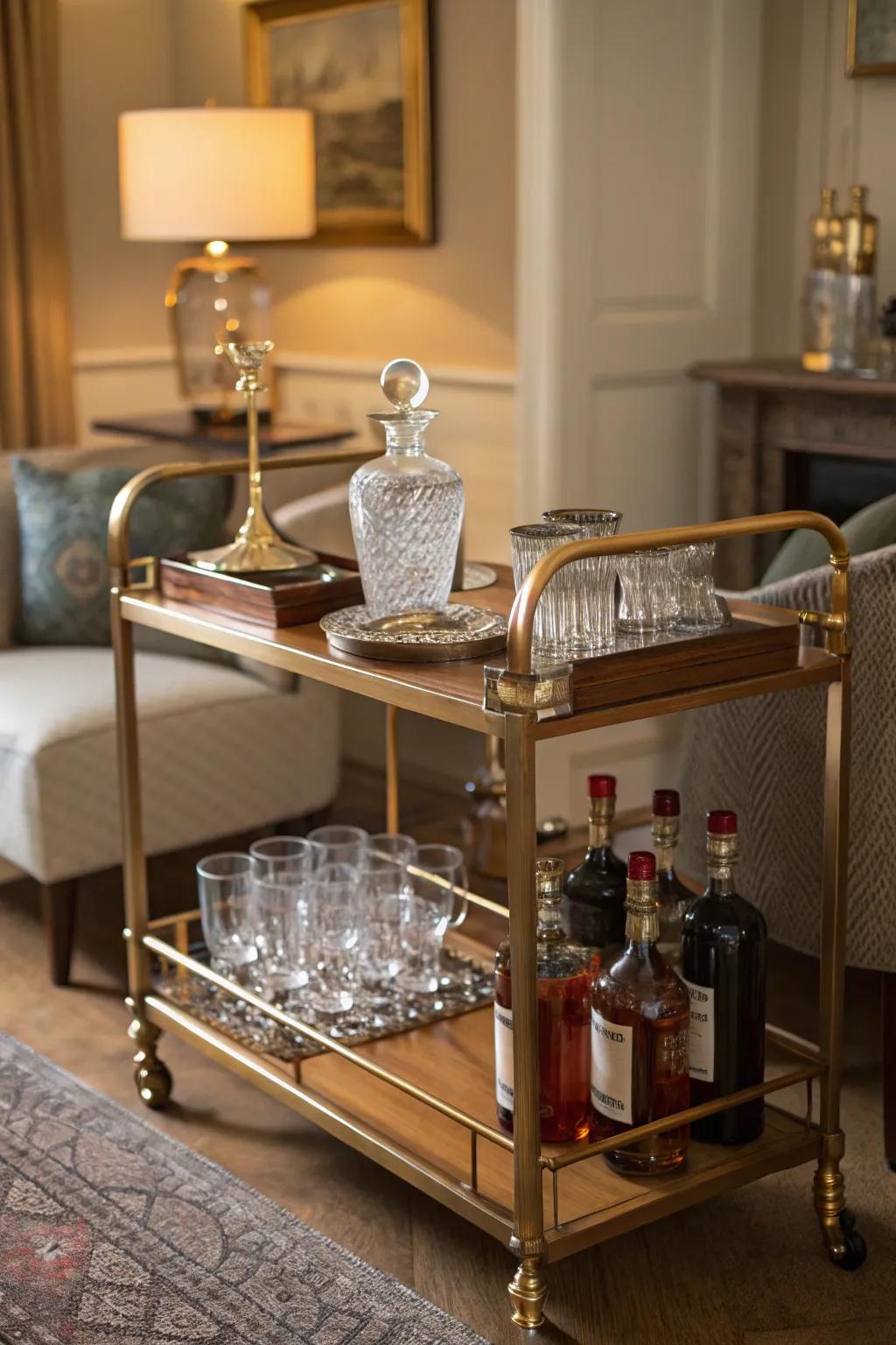 A meticulously equipped bar acts as the centerpiece of any residential speakeasy.