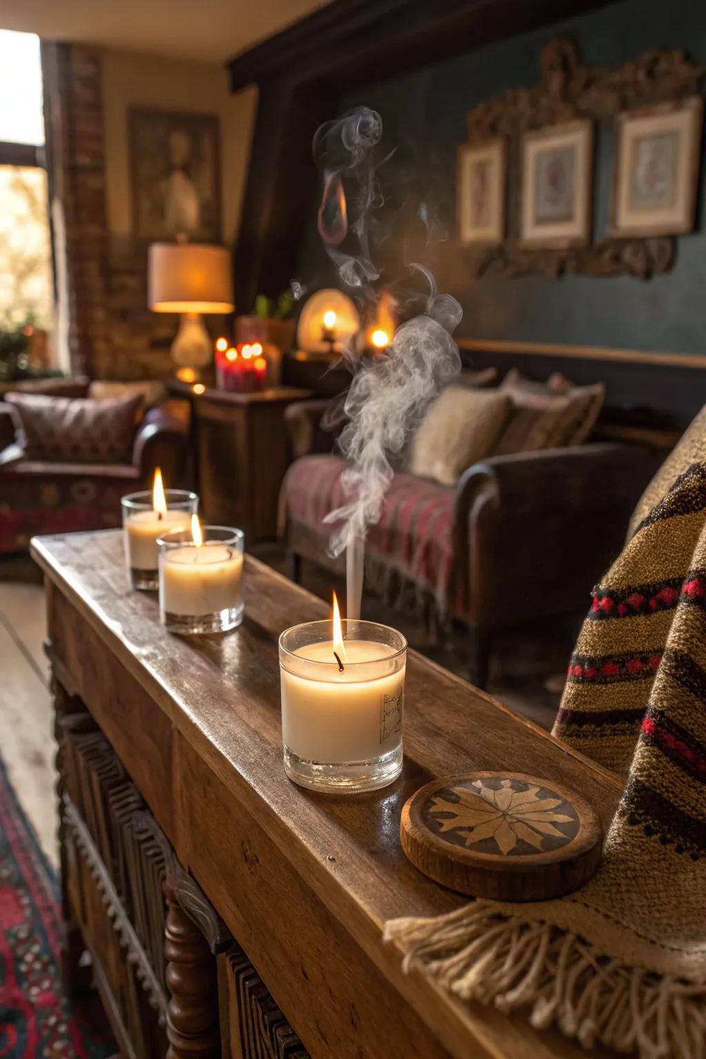 Smoky scents introduce mystery and warmth to your speakeasy.