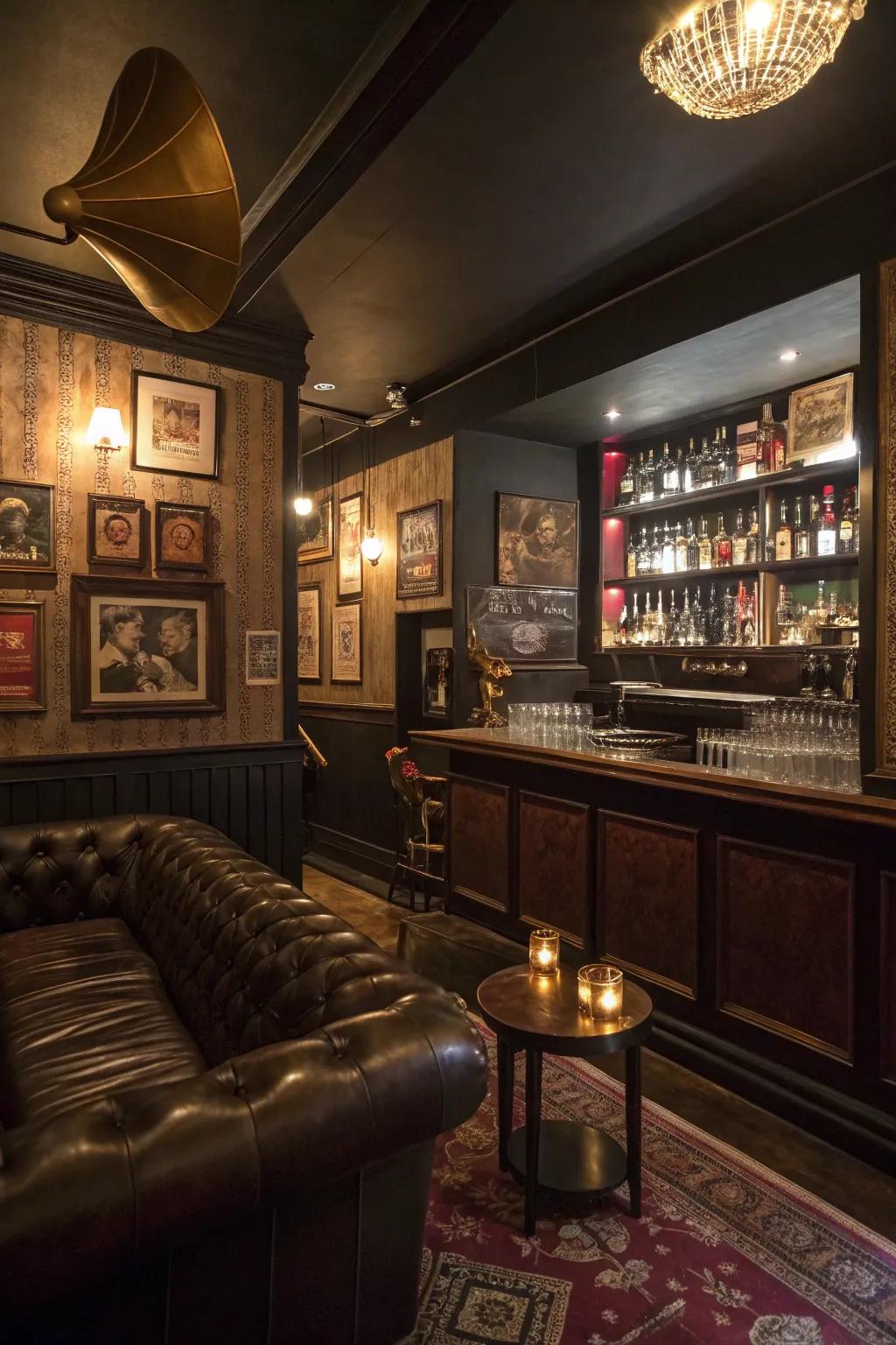 Incorporate mystique through a hidden speakeasy concealed in your man cave.