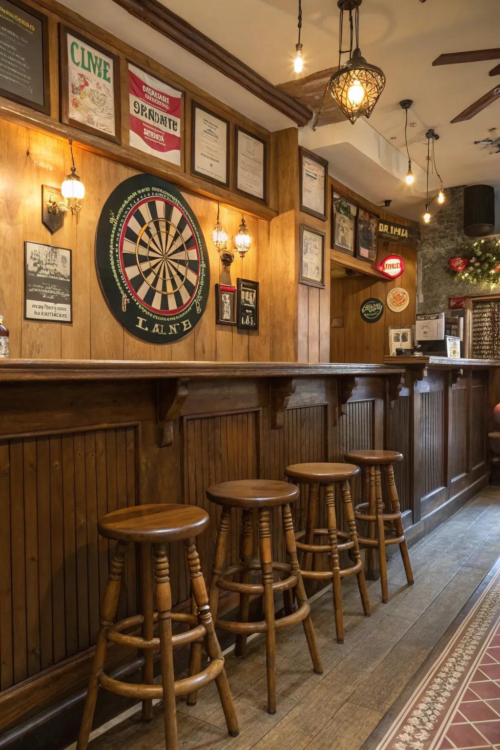 Infuse the appeal of a traditional pub into your man cave.