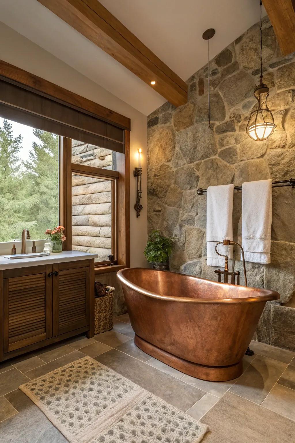 Make a striking impression with a beautiful copper tub.