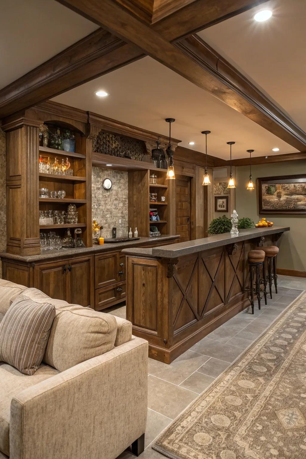 Rustic accents add warmth and charm.