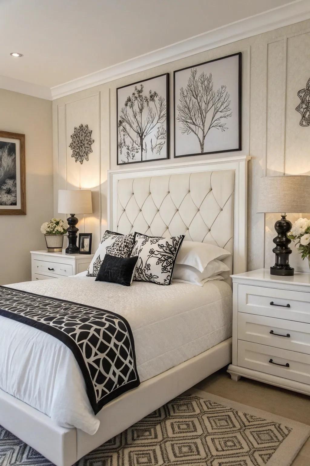 Monochrome elements add a sophisticated touch.