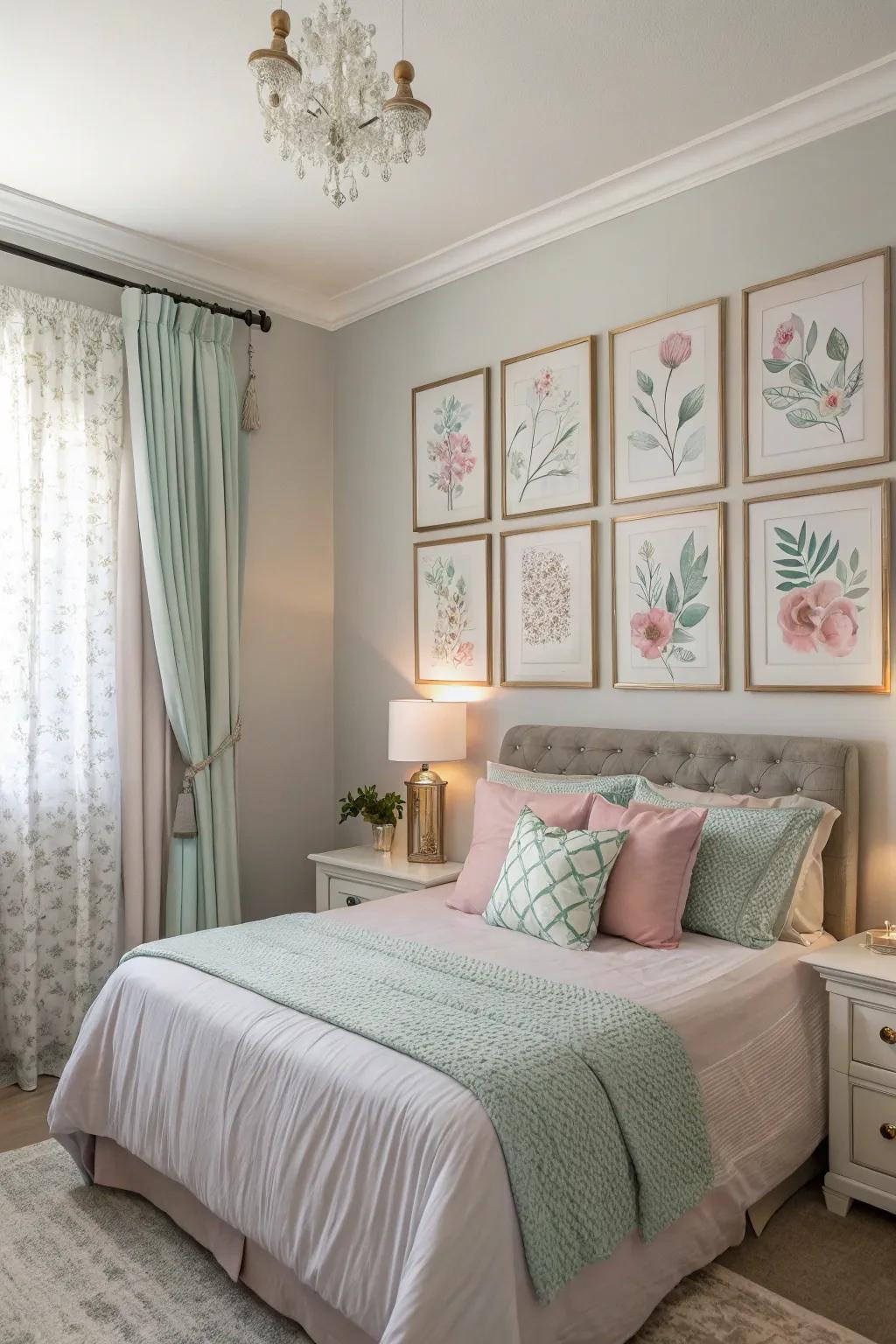 Neutral tones and pastels create a calming atmosphere for your bedroom.