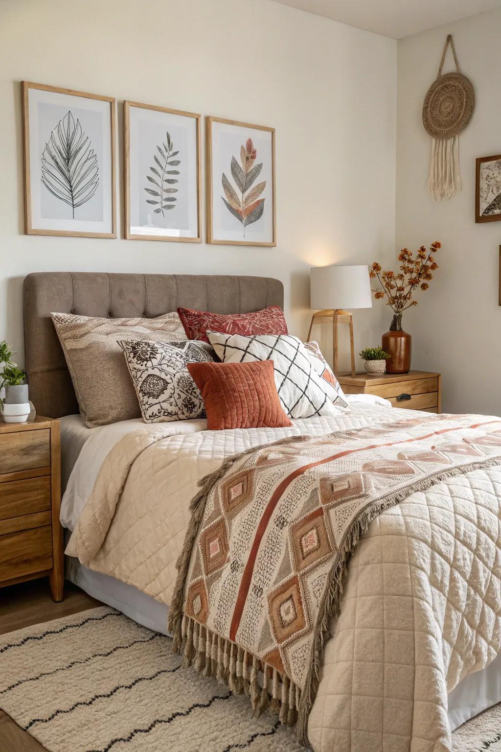 Deep bedding improves the visual allure of your wall art.