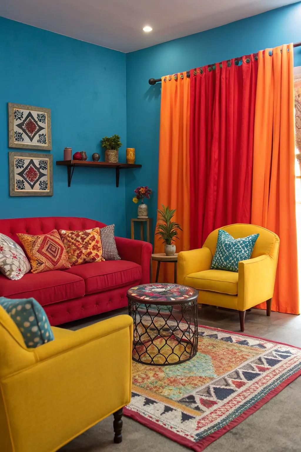 Prominent contrast lends a spirited sensation to your area.