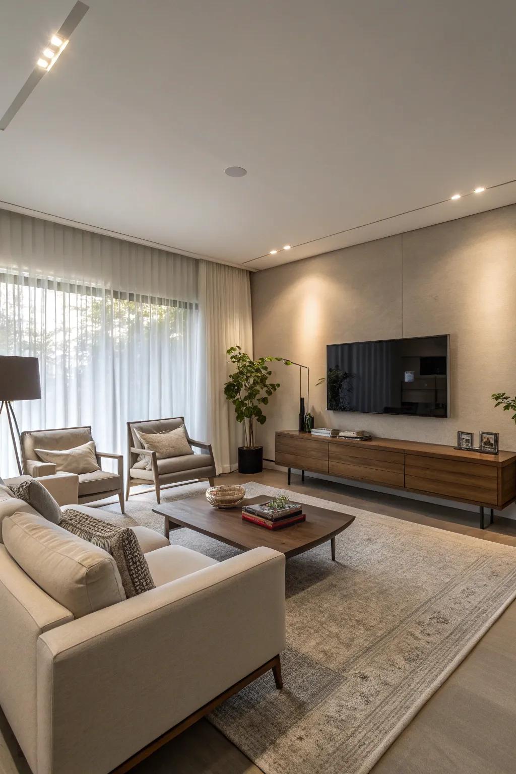 Minimalism cultivates a tranquil and uncluttered ambiance.