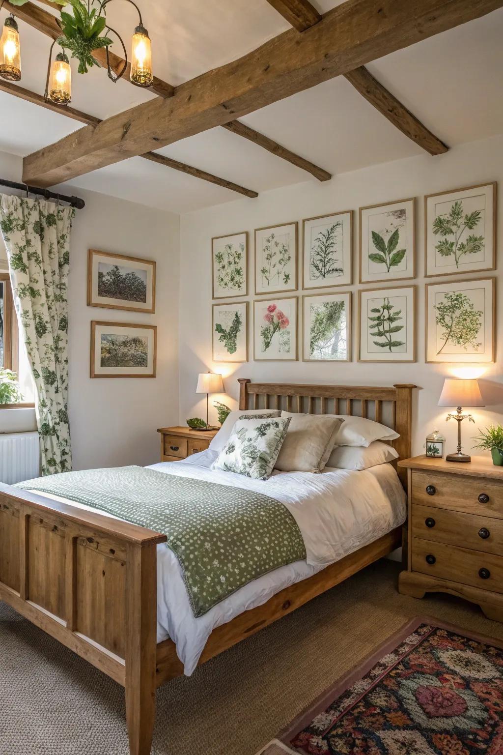 Botanical imprints append organic beauty.