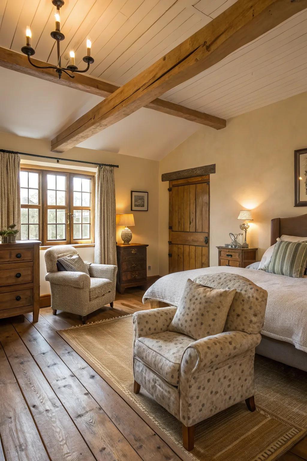 A cozy sitting space encourages relaxation.