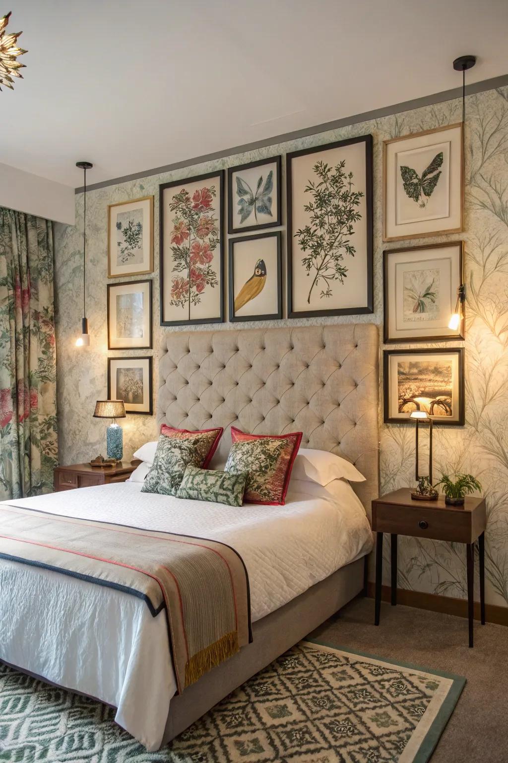 Framing wallpaper panels transforms them into personalized artwork.